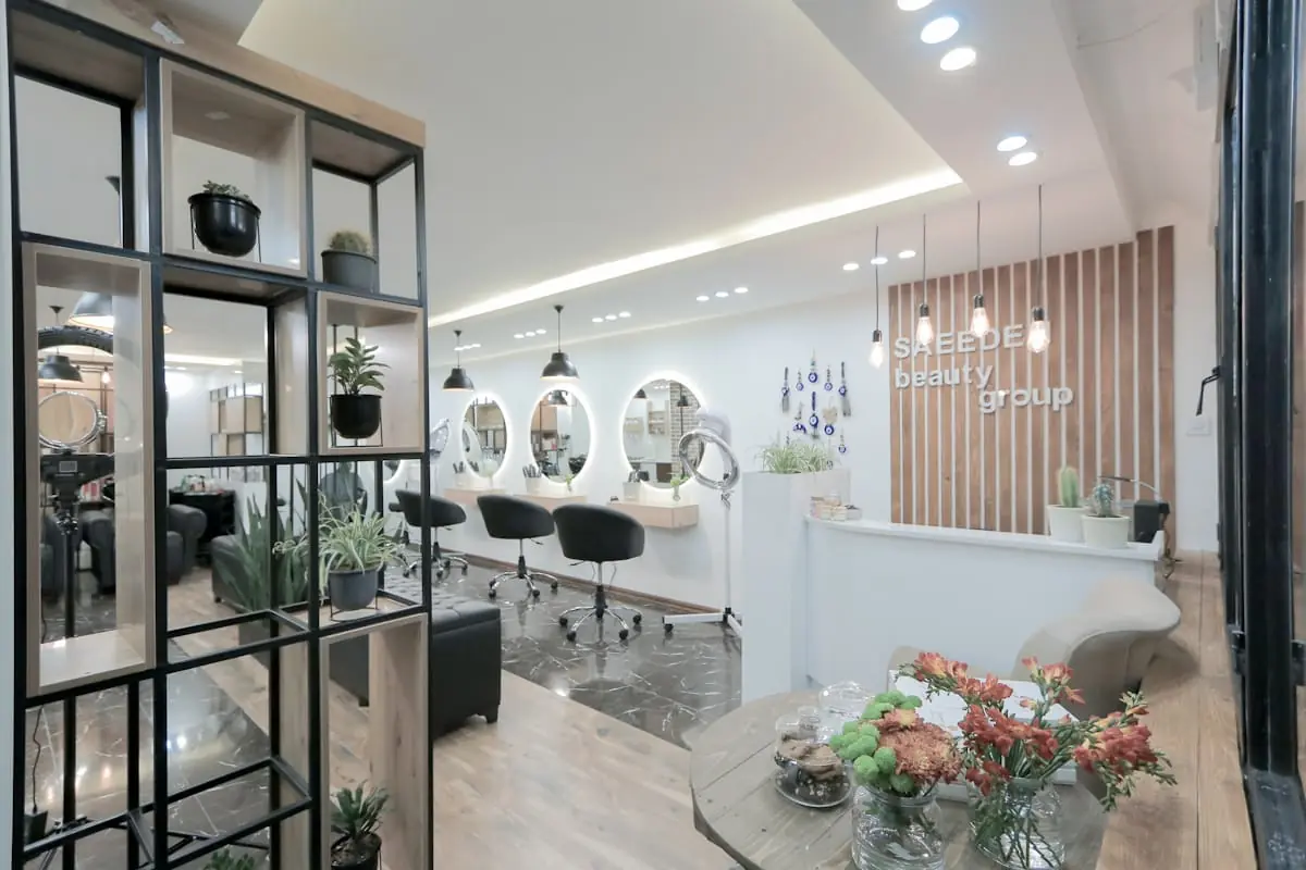 Modern szalon recepciója és polcai